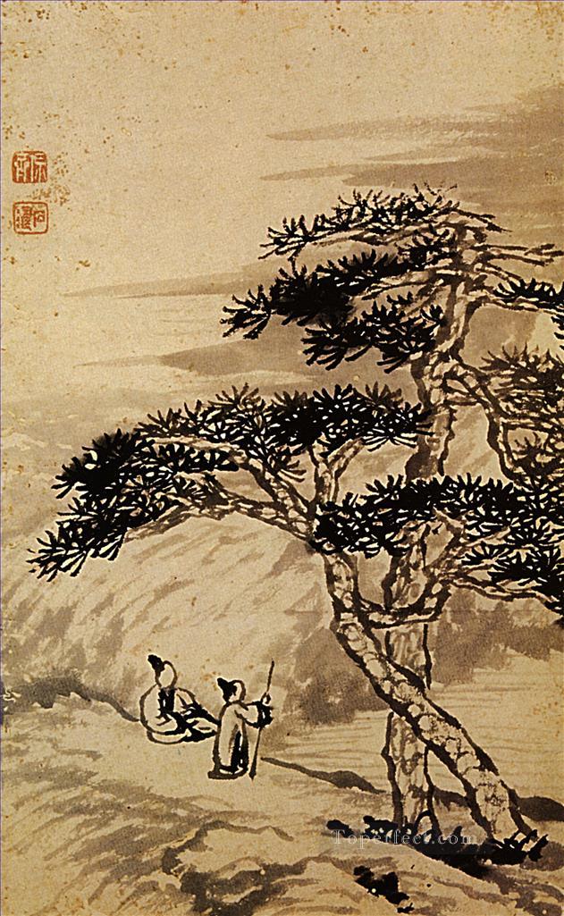 Shitao conversation at the edge of the void 1698 traditional Chinese Oil Paintings